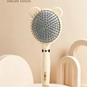 Cartoon Bear Cushion Comb, Massage Comb, Straightening Comb, Hair Styling Tool, Quick Curl Design, Essential Beauty Tool for Smooth Hair