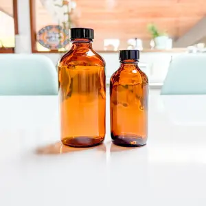 Bottles - Amber Glass with phenolic cap 4oz