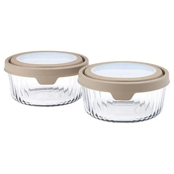 Anchor Hocking TrueSeal 4-piece Sculpted Glass Food Storage Set Anchor Hocking TrueSeal 4-piece Sculpted Glass Food Storage Set
