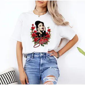 Selena Quintanilla Vintage Rose T Shirt, Latin Music Legend Graphic Tee, Tejano Queen Portrait Shirt, Unisex Fan Apparel