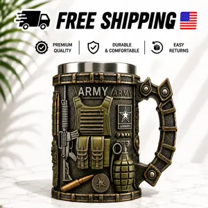 Frontline Heritage Co Vintage Army Mug – Military Style Coffee Cup for Dad