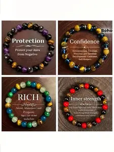 4pcs Fashionable Natural Stone Bracelet, High-end Elegant Bracelet, Unisex, A Gift for Her, Attracting Wealth and Good Luck, The Perfect Gift, Suitable for All Seasons