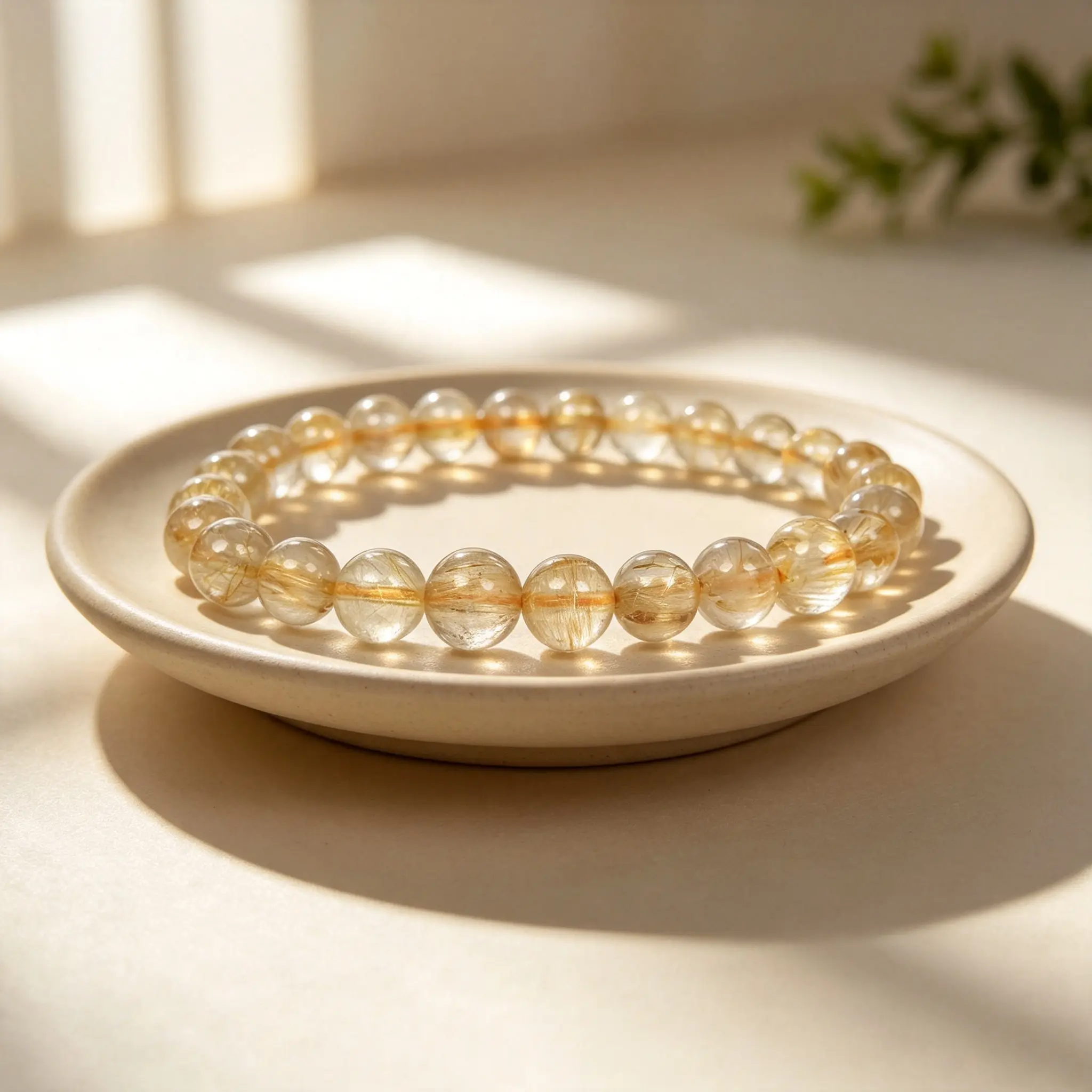 Natural Golden Hair Crystal Bracelet – Fashionable Hair Crystal Jewelry