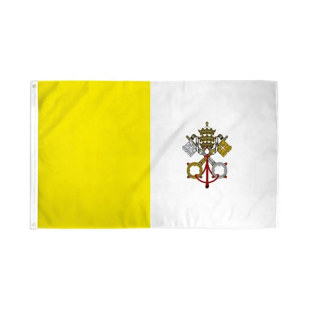 3x5ft Hangable Polyester Vatican Flag Banner - Bold Colors, Dye-Sublimated Print, All Seasons Backdrop for Indoor Home, Festive & Party Decor Supplies