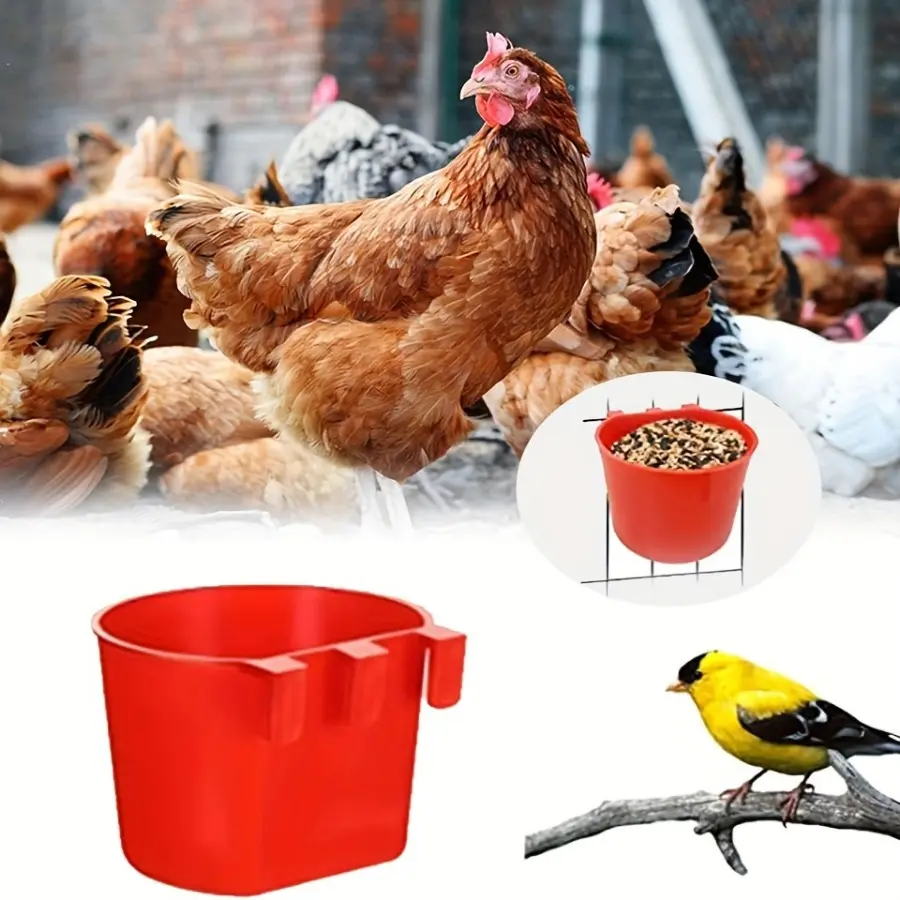 Automatic Chicken-Rabbit Feeder Set with 20 Hanging Polypropylene Water Cups, Battery-Free Plastic Seed Bowls for Poultry Cages, 20 Hanging Water Cups