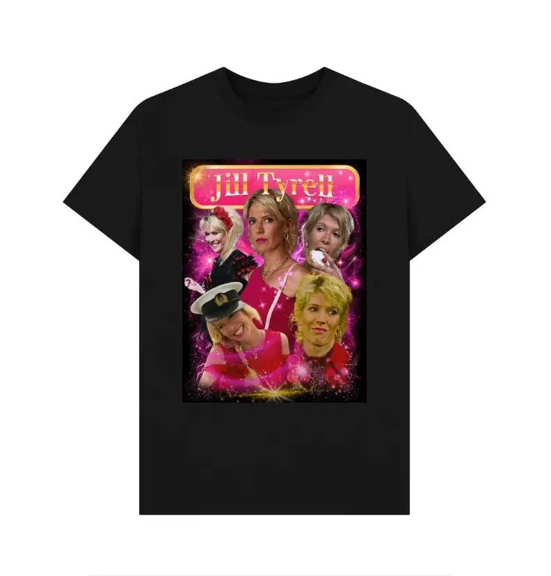 Jill Tyrell Nighty Night T-shirt | Organic Cotton | Hiya Cath | Dark | Comedy | TV Dark Humor Xmas T-Shirt, Womenswear Cotton Top
