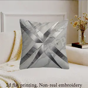 JIT1pcs Marble, Silver, Mosaic2dflat printing, Holiday party decoration pillow cover, available in sizes ranging from 16 inches to 22 inches, suitable for decorating living rooms and sofas (excluding pillow core).