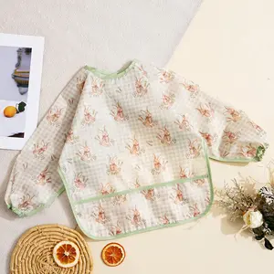 Animal Waterproof Long Sleeve Bib, 1 Count Washable Feeding Bib, Soft Toddler Bibs for 6-24 Months, Baby Care & Health Supplies