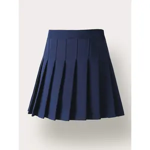 Girls' Preppy Pleated Skirt with Safety Pants - Solid Color Half-Length A-Line Skirt, Machine Washable & Dry Cleanable, No Elastic Waistband, Spring Summer Fall Party Performance Outfit for Girls