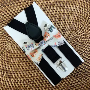 Cool Cat Bow Tie & Black Suspenders Set