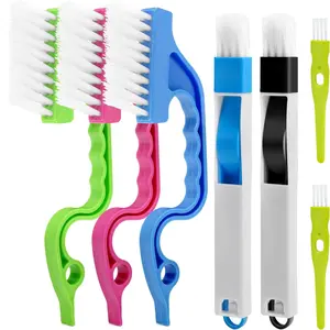 7Pcs Crevice Cleaning Brush, Multifunctional Window Track Cleaning Tools and Window Groove Cleaning Brush, Home Kitchen Bathroom Window Faucets, Easy to Use Cleaner Supplies Tool