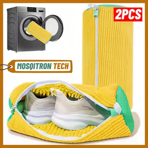 2pcs Reusable Laundry Shoe Washing Bag, Durable Zipper Shoes Removable Washing Bags, Shoe Storage Bag, Laundry Tools & Accessories for Home Laundry Room, Laundry Room Organiser, Laundry Products
