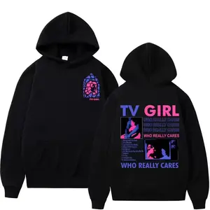Who Reallys Cares Hoodie Tv Girl New Album Who Reallys Cares Merch Unisex Graphic Pullover Hooded Long Sleeve Sweatshirt  Unisex Gift for Birthday Valentine's Day Christmas Halloween