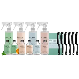 ÁTHOS Ultimate Home Cleaning Bundle | Makes 24 Bottles | 6 Concentrates + 4 Reusable Bottles + Brushes + Towels | All-in-One Plant-Based Cleaning Kit | Safe for Stone, Glass, and Every Surface | Eco-Friendly & Non-Toxic