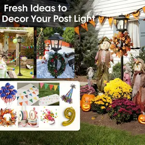 2 Pack 63in Solar Lamp Post Lights, Outdoor Post Lights, Christmas Decorations, Pole Lights Outdoor, Decorative Lamp for Garden, Patio, Lawn, Pathway, Driveway, Front/Back Door, Warm White, Replaceable Bulb, 1800LM