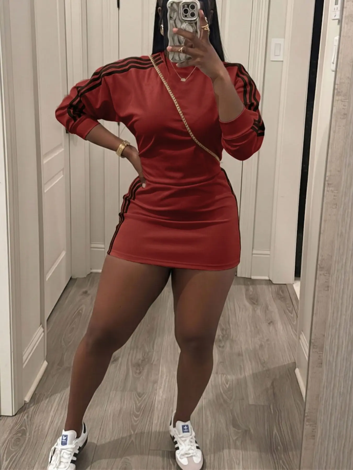 Women's Sporty Fitted Short Dress Set, Long Sleeve Slim Fit Casual Two-Piece,  Trendy Comfortable Clothing for Everyday Wear - TikTok Shop