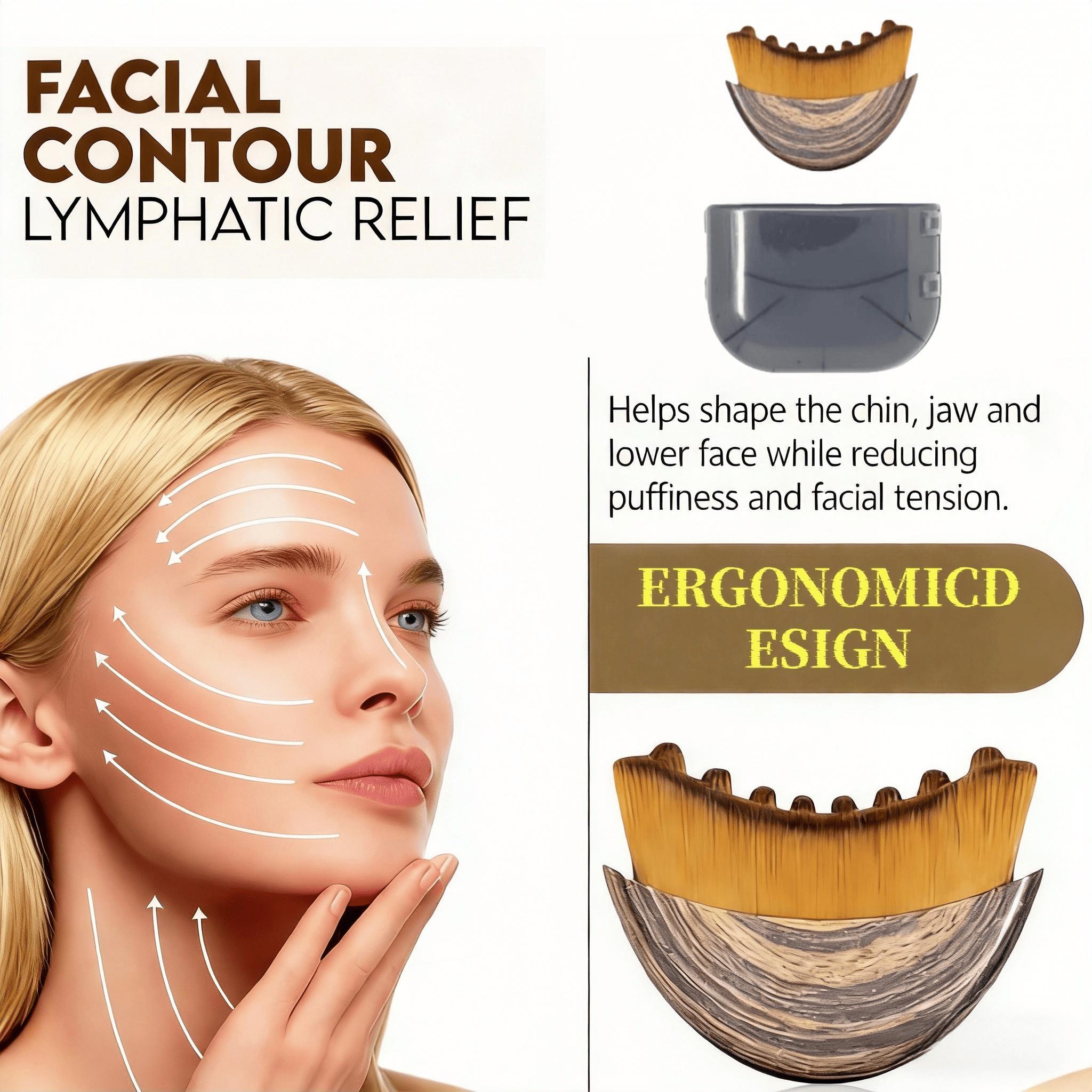 2PCS Lymphatic Drainage Face Brush for Jawline Sculpting & Facial Fatigue Relief – Ergonomic Beauty Roller for Daily Dry Brushinglymphatic face brush