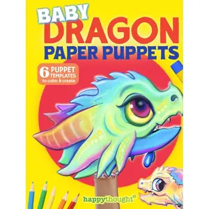 Baby Dragon Paper Puppets: 6 puppet templates to color and create (Happythought craft workbooks) Hardcover – Large Print, June 25, 2025