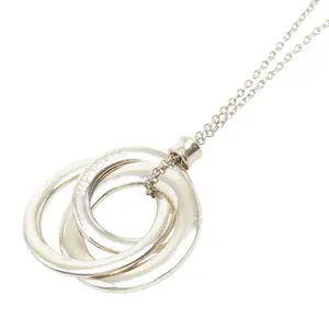 Pre-owned Tiffany & Co. Sterling Silver 925 (Ag925) Small Leather Goods Tiffany&Co. 1837 Interlocking Circle SV925 Necklace