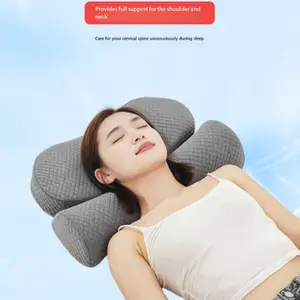 Ergonomic neck pillow, modern style, adjustable neck support, reliefs shoulder and neck pain, suitable for all seasons, multi-functional, sewn and closed, 100% filled, woven, dry cleaning only
