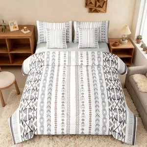 Kids Boho Bedding Sets,Aztec Design Geometric Comforter Set,7 Pcs for Kids Boys Teens Girl Room Decor,Western Bohemian Bed Sets