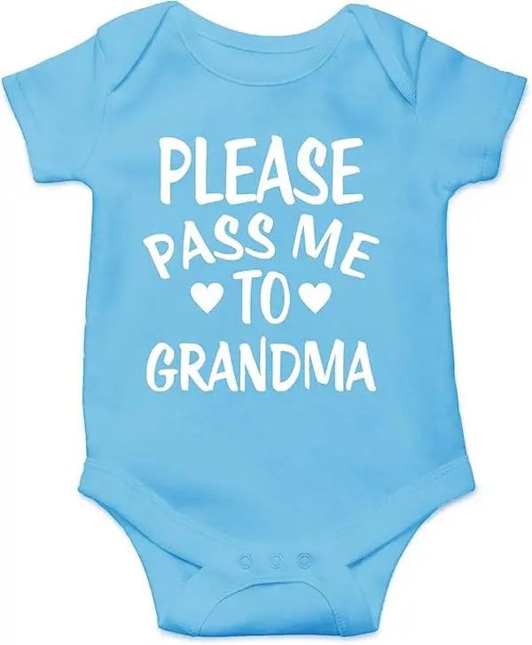 Newborn Onesies PLEASE PASS ME TO GRANDMA, Cute Baby Onesie, Baby Shower Gift, Grandparent Baby Announcement Onesie, Baby Clothes, Coming Home Cute Outfit, Funny Baby Onesie BodySuit, Gift for kids, Gift for new moms