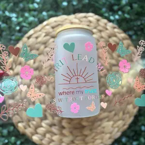 Spirt Lead Mi UVDTF CUP WRAP Inspirational Design with Hearts and Butterflies for Unique Decor