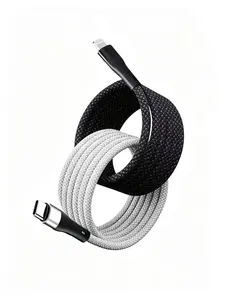 【Buy 1 Get 1 Free】USB C to Lightning Fast Charging Cable 60W - Magnetic Self-Coiling Braided Tangle-Free for Apple Devices Magnetic Self-Coiling USB C to Lightning Cable - 60W Fast Charging Braided Tangle-Free Retractable Cord for iPhone iPad car