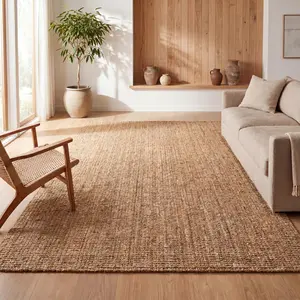 JONATHAN Y Pata Hand Woven Chunky Jute Area Rug; for Living Room, Kitchen, Bedroom, Dining Room, Office