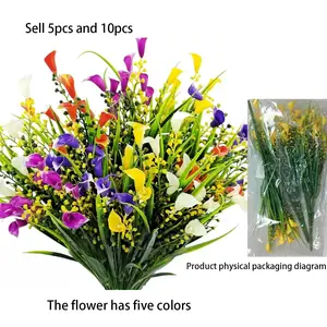 Artificial Flower Bouquet with Spring Grass, Perfect for Home, Office, Wedding, Party Decor, Table Centerpiece, Garden, Photography, Gift