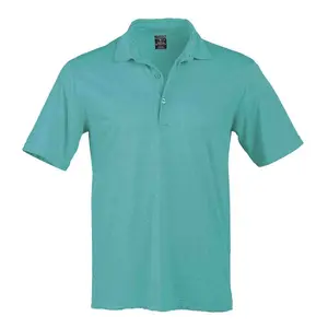 PAGE and TUTTLE Mens Solid Heather Short Sleeve Shirt Golf Casual Casual - Green