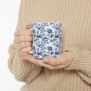 [Sale off up to 50%] Shih tzu French Toile De Jouy Mug, Shih tzu gift, Shih tzu mom, Shih tzu Lover Gift, Dog mom, Shih tzu Coffee Cup, 11oz & 15oz ceramic mug