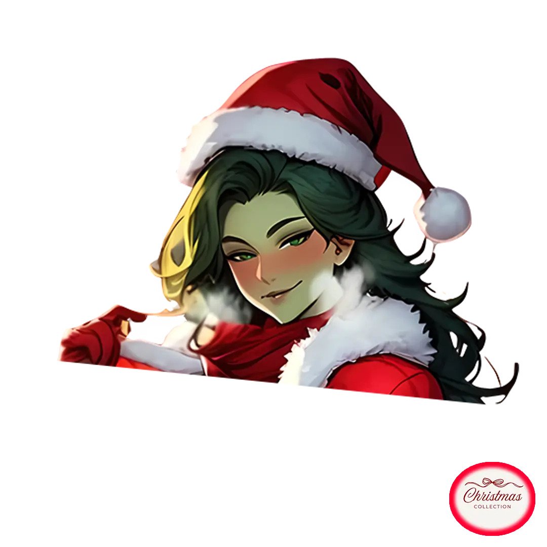 Powerful Green Heroine Christmas Anime Vinyl Sticker Waterproof Decal Comic Inspired Female Character Laptop Water Bottle Gift