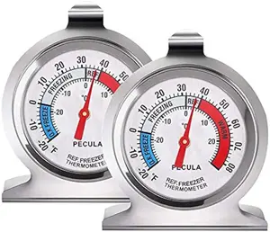 2 Pack Refrigerator Thermometer, -30~30°C/-20~80°F, Classic Fridge Thermometer Large Dial with Red Indicator Thermometer for Freezer Refrigerator Cooler