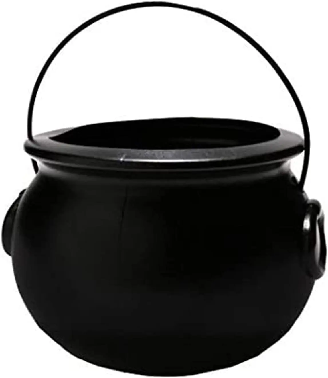 PMU Halloween Cauldron - Blow Mold Plastic Party Accessory - Candy Holder for Kids - Halloween Party Favors & Supplies - 6 Inch Black