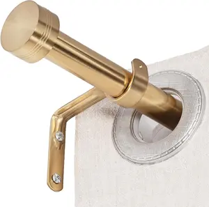 Adjustable Curtain -18 to 88 Inches,1 Inch Modern Metal Drapery ,Adjustable Heavy Duty Curtain Pole with Simple End Caps(18"-88"Warm )