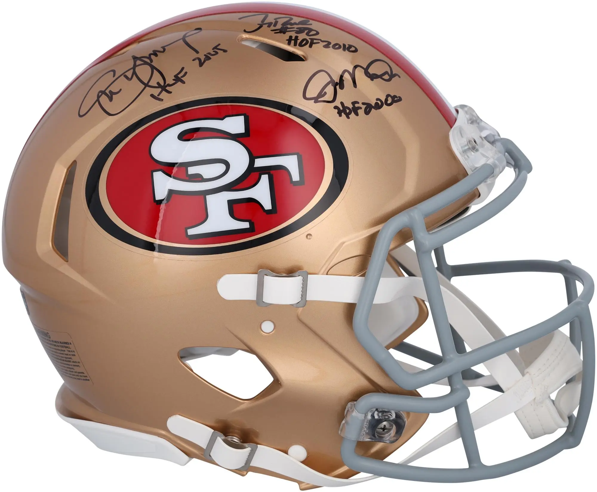 Jerry Rice, Steve Young, and Joe Montana San Francisco 49ers Autographed Riddell Speed Authentic Helmet with Multiple Inscriptions - Fanatics Authentic Certified