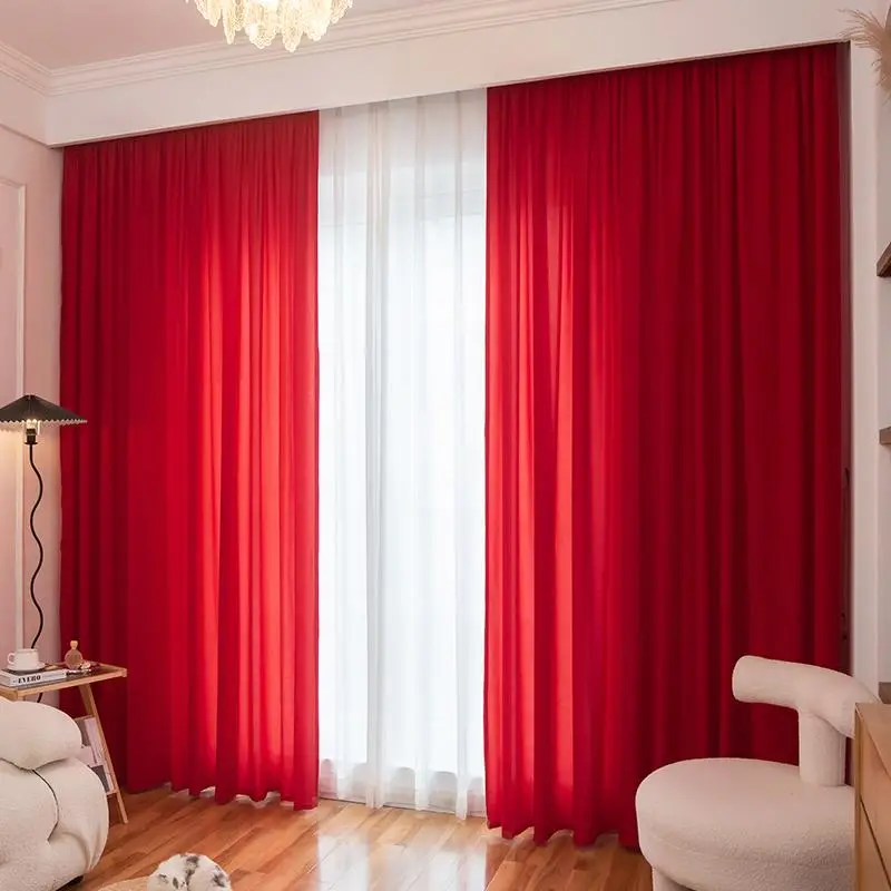 Solid Color Curtain, 1 Count Blackout Curtain For Bedroom & Living Room, Home Decoration