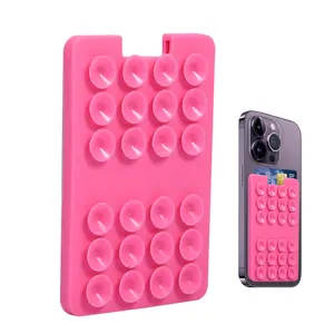 2 Pcs Suction Cup Mount - Silicone Case Holder, Mount for Card Holder,Adhesive Grips for Back of Phone, Hands-Free Mirror Shower Holder,Non Slip Suction Cup Phone Mount Stand Sticky