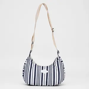 DACOSTA Sunset Sling Navy Stripe Bag for Women 3.9L - Lightweight & Waterproof Adjustable Sling Bag for Daily Use, Spacious Design for Essentials, Bag for women, Summer Gift.