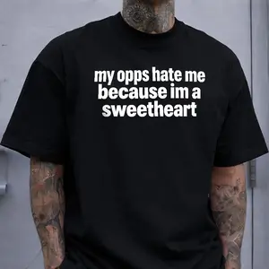 y Opps Hate Me Because I'm A Sweetheart' Funny Print T-shirt American Edgy Sweet Style Casual Top