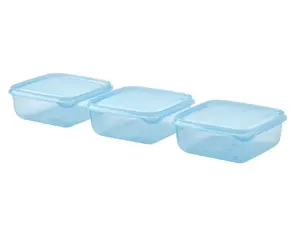 3 Pack - Meal Prep Containers with Lids – Blue 20oz Reusable Food Storage, Microwave & Dishwasher Safe