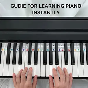 Easy Learn Beginner Piano Notes, 88 Key Full Range, Detachable Reusable Keyboard Guide with Color Labels, Perfect for Scales Practice