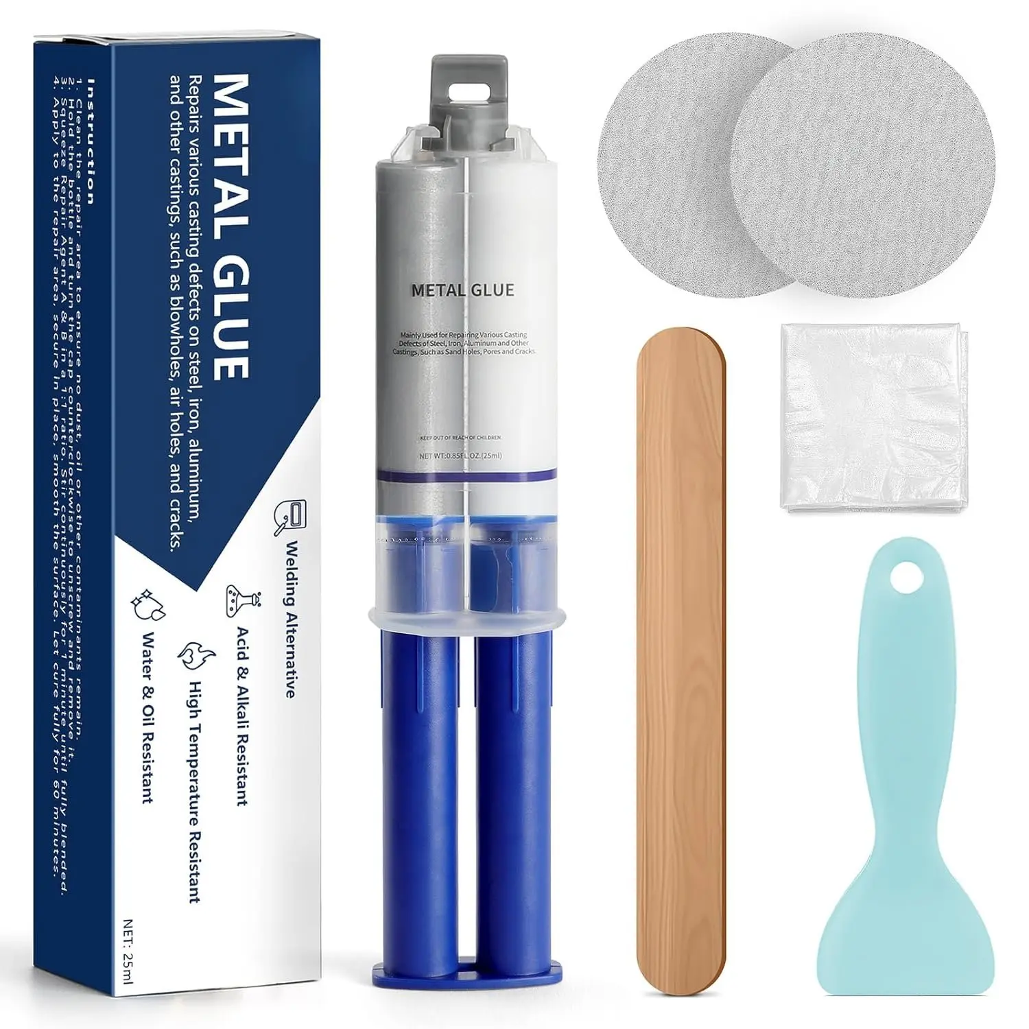 Metal Glue - Heavy Duty Welding Metal Repair Glue - High Strength  Liquid Welding Epoxy Adhesive -  Foundry Glue for Castings Metal Steel Iron  Plastic Ceramic  Glass