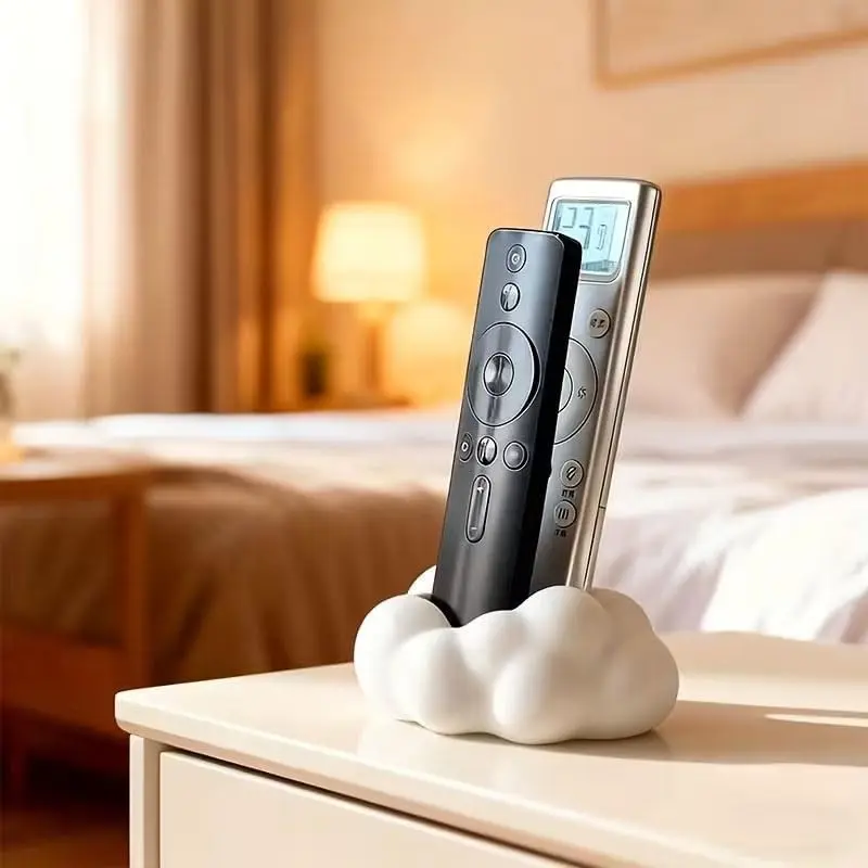 3D Printed Cloud Shaped Remote Control Holder, Creative Home Storage Box, Desk Organizers, Desk Accessory, Space Saving Decorative Display Piece, Suitable for Living Room and Bedroom