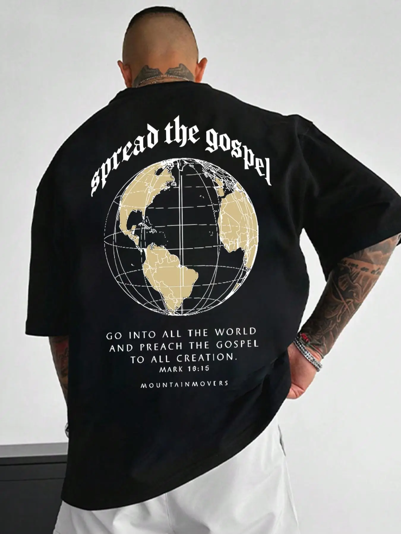 Men's Regular Fit Letter & Earth Print Round Neck Tee, Casual Short Sleeve Crew Neck T-shirt for Summer, Fashion Men's Top for Daily Wear