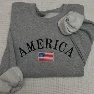 America USA embroidered Fourth of July sweatshirt/ Fourth of July outfit/ Fourth of July sweatshirt/ USA sweatshirt