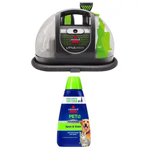 BISSELL Little Green Portable Carpet Cleaner 3369 & BISSELL Pet Stain Odor Remover, 32 Fluid Ounce 74R7V