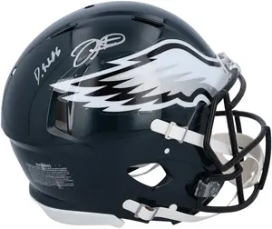 Jalen Hurts and DeVonta Smith Philadelphia Eagles Autographed Speed Authentic Helmet - Fanatics Authentic Certified