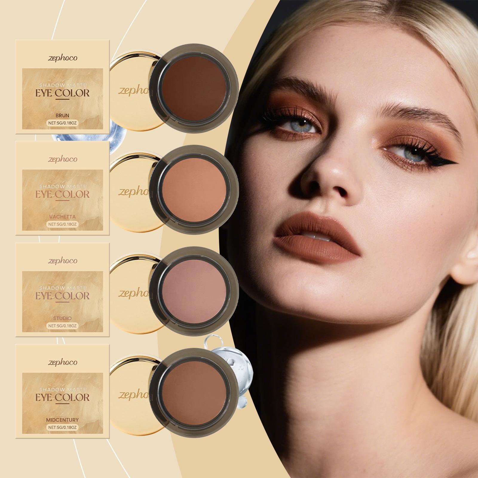 Zephoco matte single eyeshadow — natural color payoff, long-lasting wear, portable for touch-ups